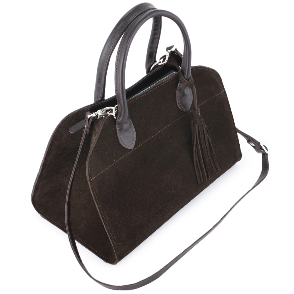 Женская кожаная сумка "Вирджиния" (темно-коричневый)