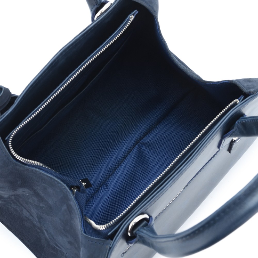 Женская кожаная сумка "Вирджиния" (синяя)