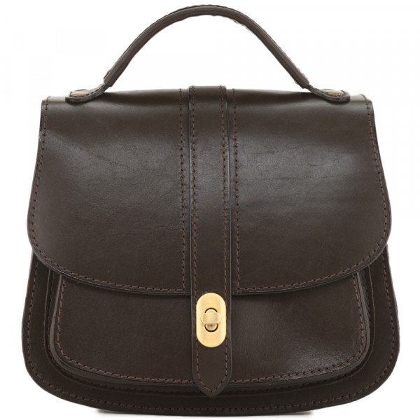 Кожаная сумка ручной работы "Париж" - с ручкой (темно-коричневый). фото 1