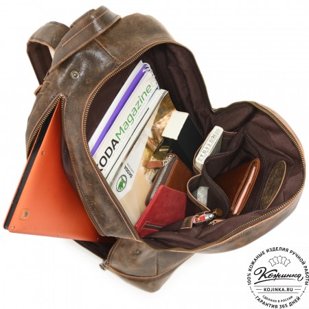 Кожаный рюкзак "Дрезден" (коричневая наппа)