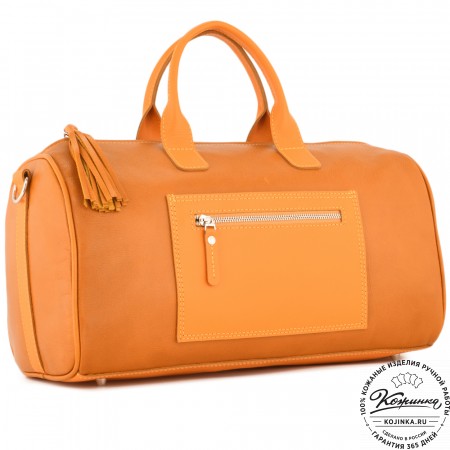  Женская кожаная сумка "Византия" (желтый)