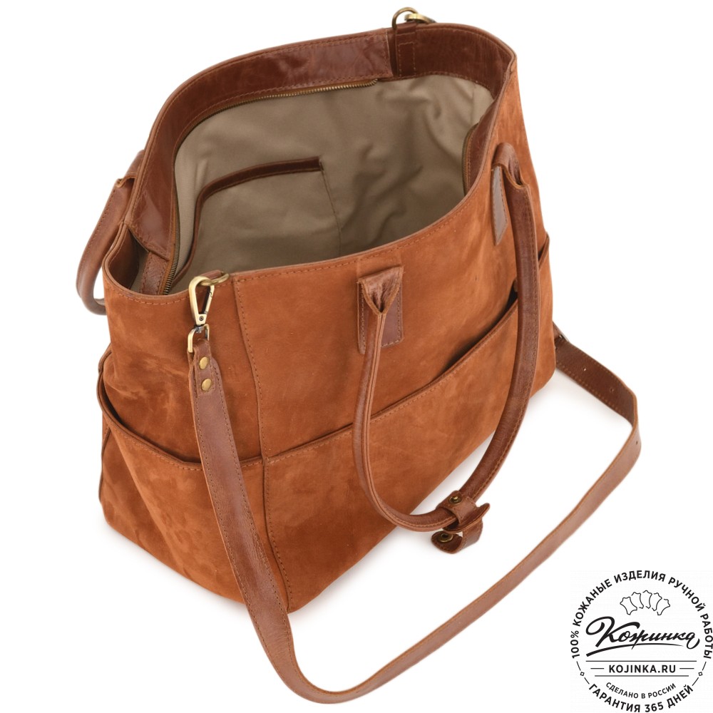 Кожаная женская сумка "Калипсо" (рыжая)