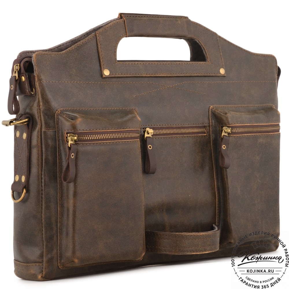  Универсальный кожаный портфель "Диего" (коричневая наппа) 