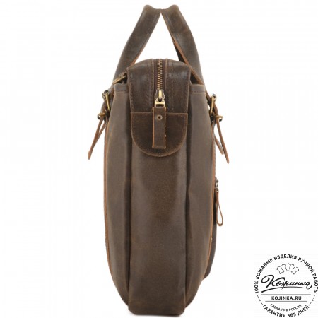 Кожаная деловая сумка "Доминик" (коричневая наппа)