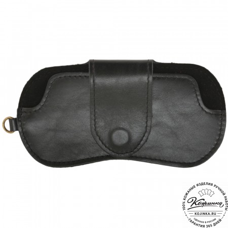 Кожаный чехол для очков "Бразилия" (глянец черный) 