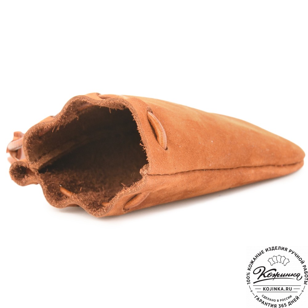 Кожаный мешочек "Луи" (нубук рыжий)