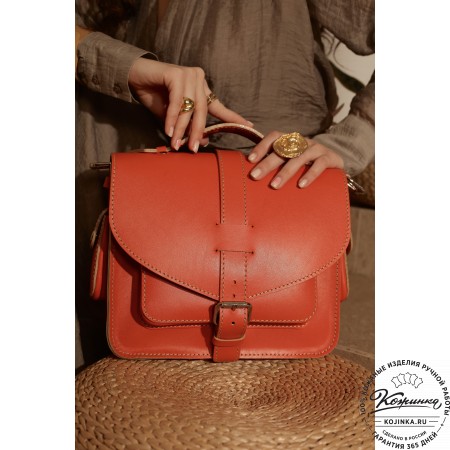 Кожаная сумка "Виктория" (рыжая)
