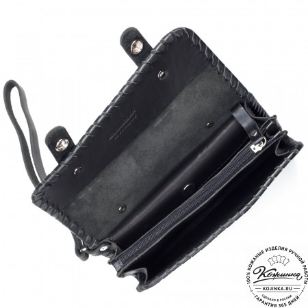 Кожаный клатч "Смит" (чёрный)