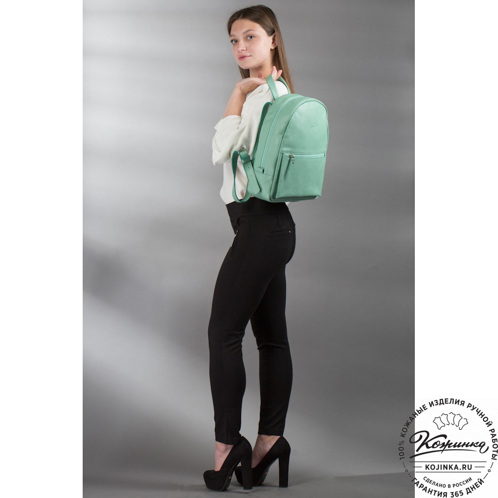 Кожаный рюкзак "Джессика" (мятный)