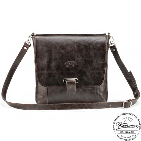 Кожаная сумка "Дуглас" (тёмно-коричневый антик)