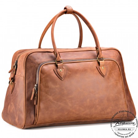 Кожаная дорожная сумка "Бруклин" (коричневый крейзи)