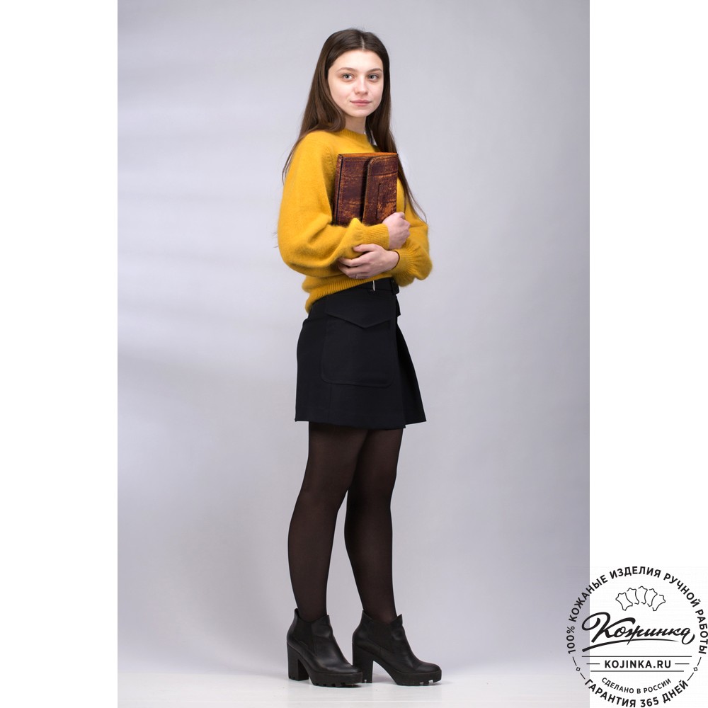 Кожаный ежедневник на кольцах "Самуэль" (старение)