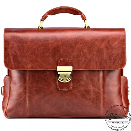 Кожаный портфель "Борменталь" (рыжий антик)