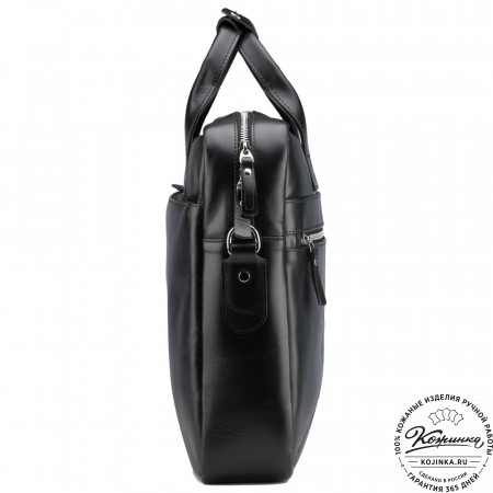 Кожаная деловая сумка "Андерсон" (чёрная) 