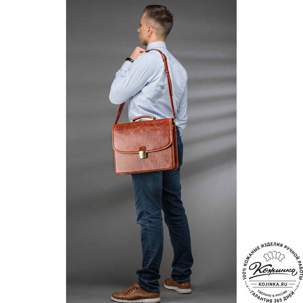 Кожаный портфель "Брест" (черный)