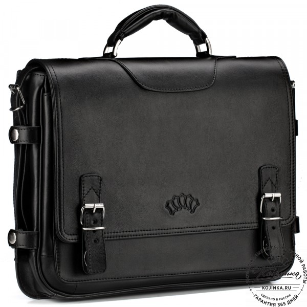 Кожаный портфель "Арамис" (черный). фото 1