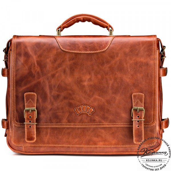 Кожаный портфель "Арамис" (рыжий антик). фото 1