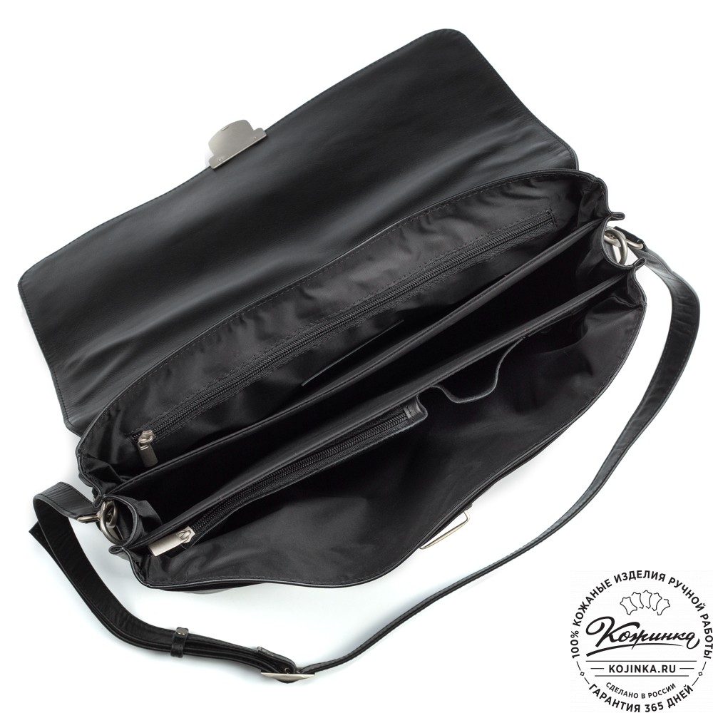 Кожаный портфель "Борменталь" (чёрный)