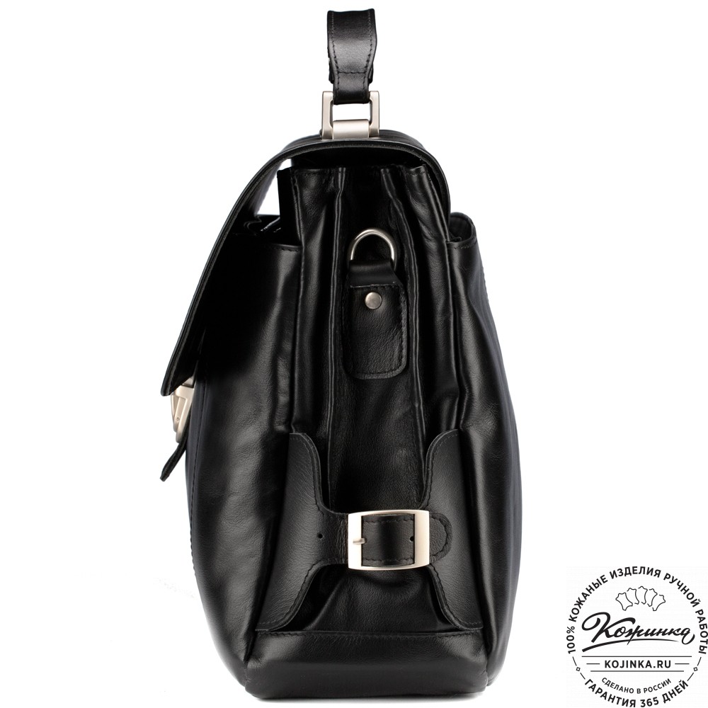 Кожаный портфель "Борменталь" (чёрный)