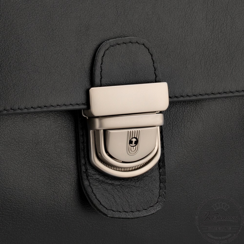 Кожаный портфель "Борменталь" (чёрный)