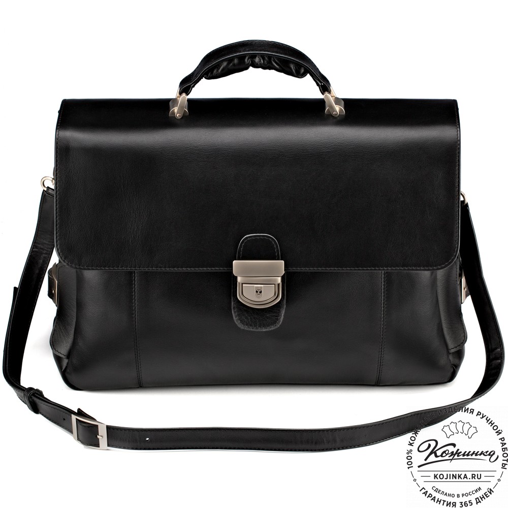 Кожаный портфель "Борменталь" (чёрный)