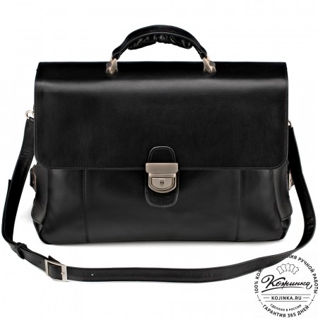 Кожаный портфель "Борменталь" (чёрный)