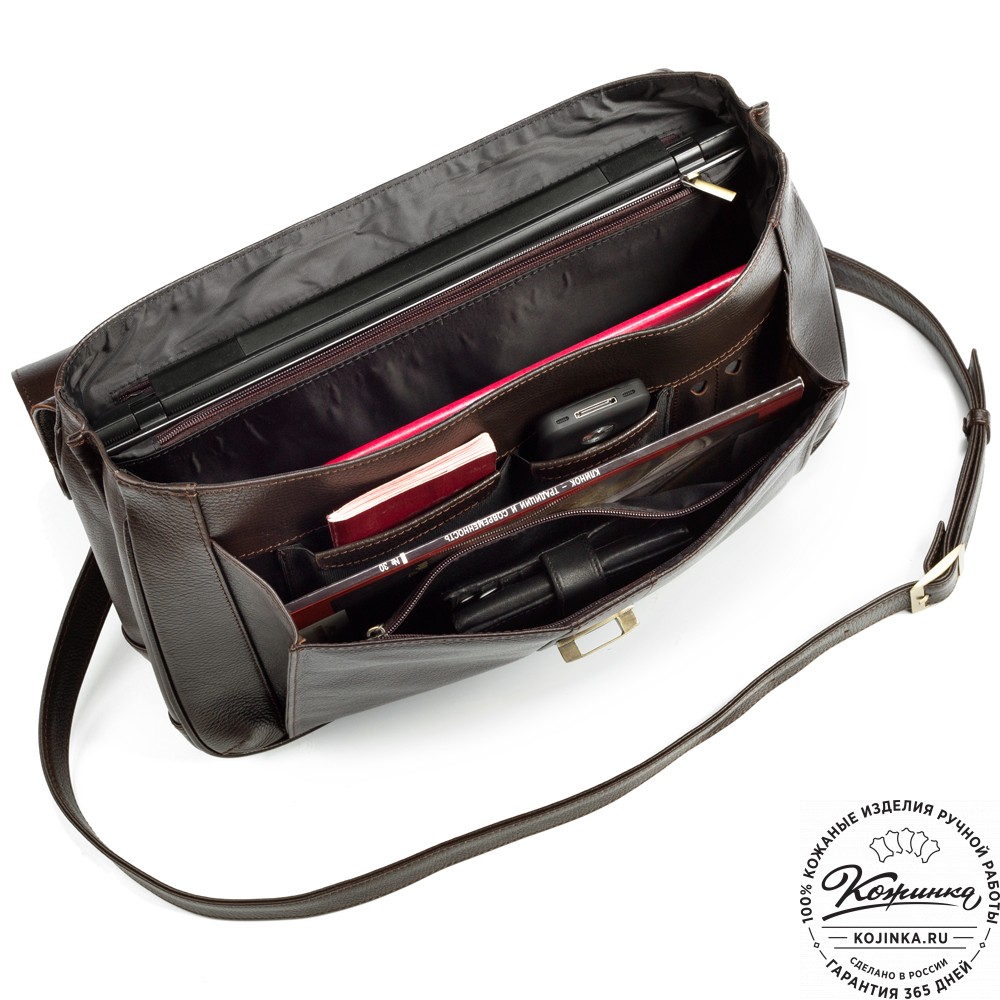 Кожаный портфель "Руби" (тёмно-коричневый)