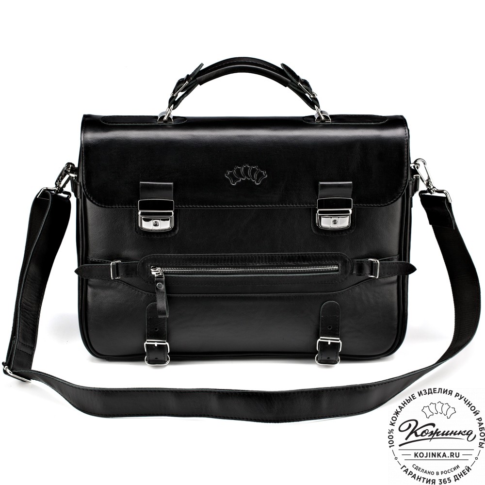 Кожаный портфель "Сталкер" (черный)