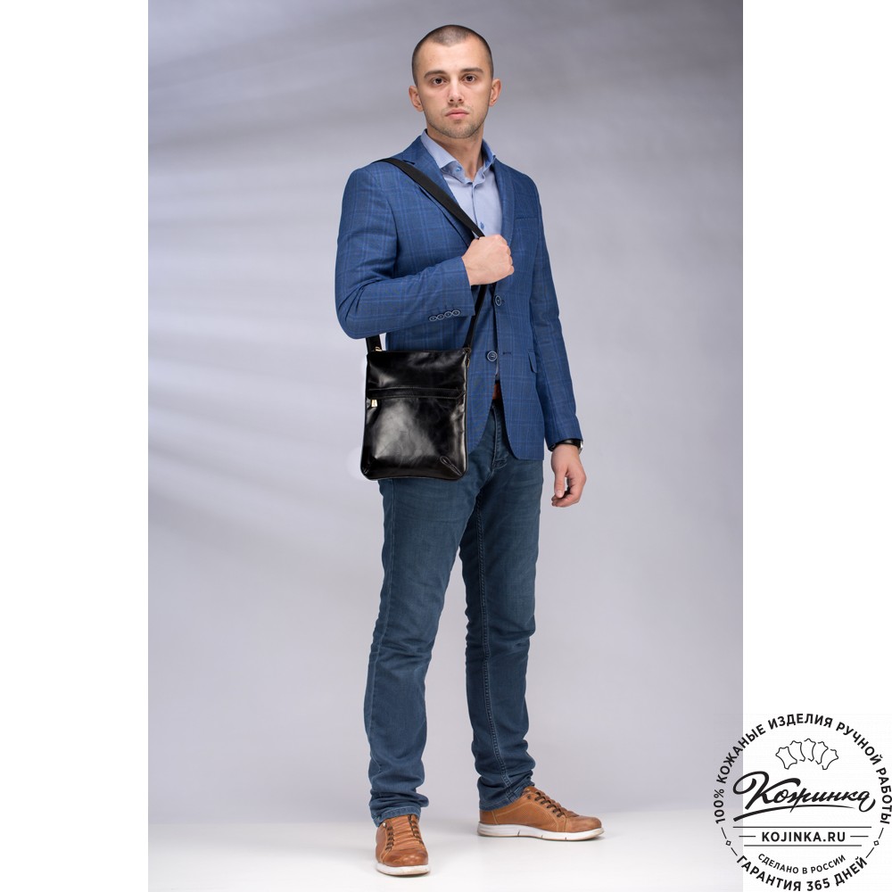 Мужская кожаная сумка "Говард" (коричневая наппа)