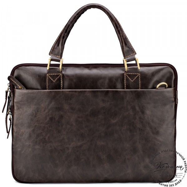 Кожаная деловая сумка "Ральф" (тёмно-коричневый антик) . фото 1