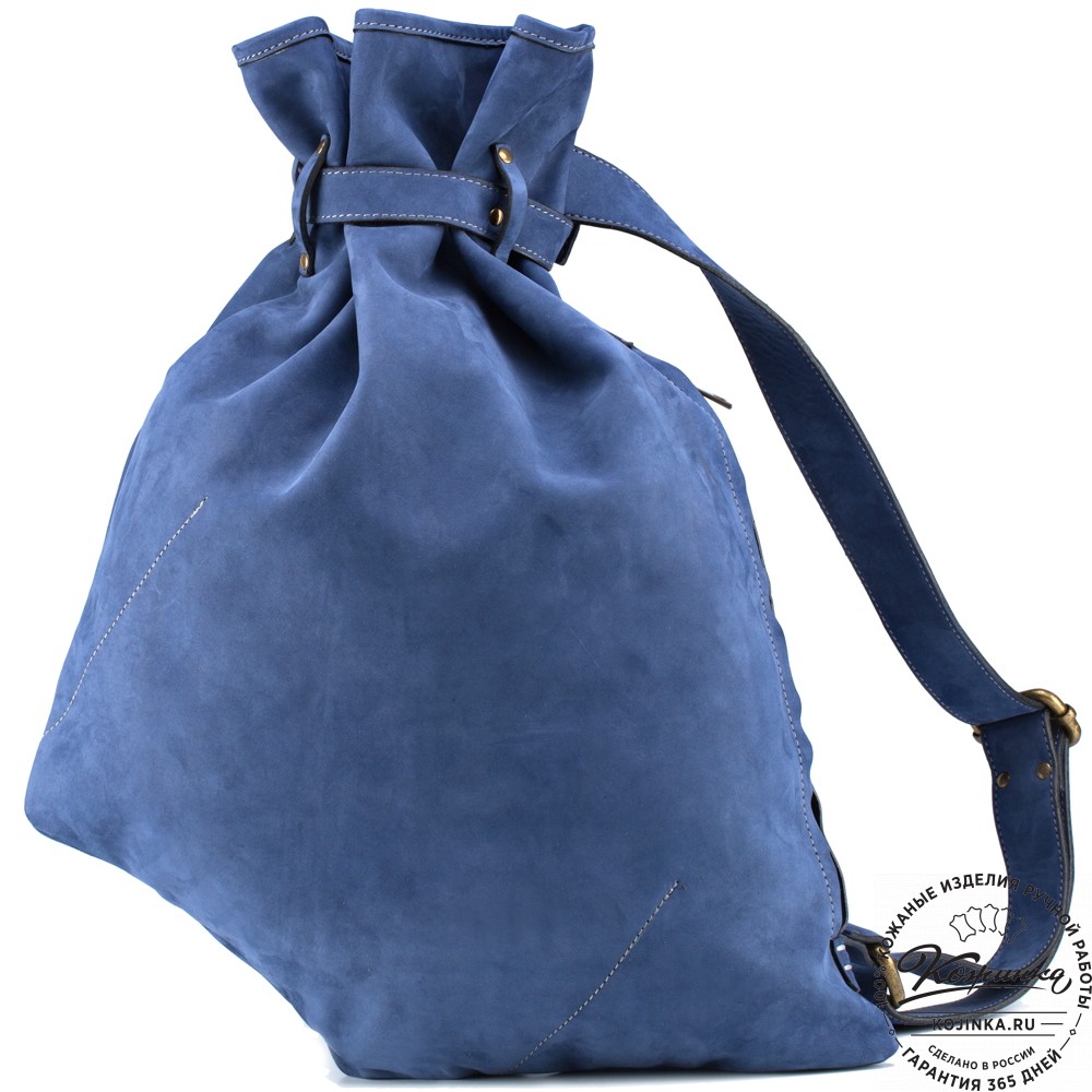 Кожаный рюкзак "Селена" (синий нубук)