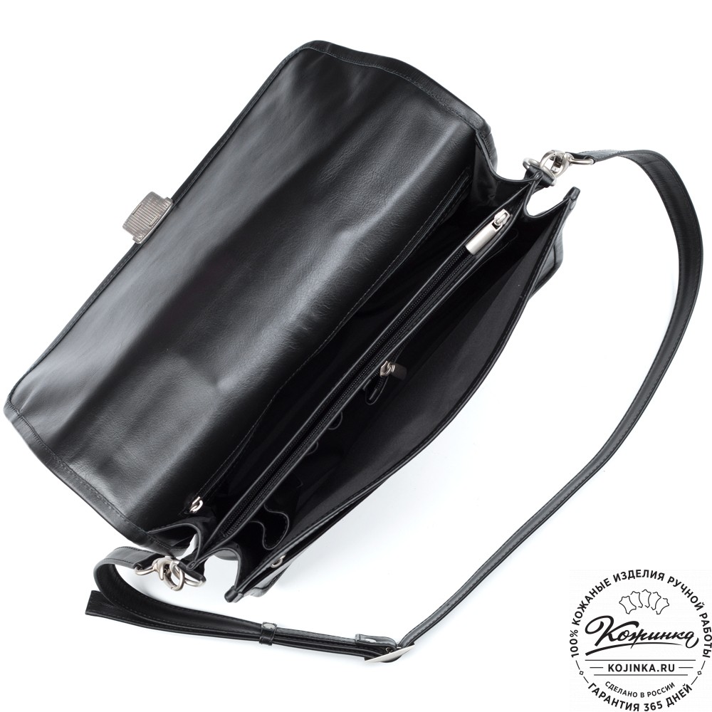 Кожаный портфель "Вильгельм" (чёрный)
