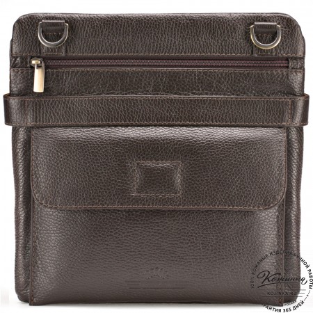 Кожаная сумка "Гарольд" (тёмно-коричневая)