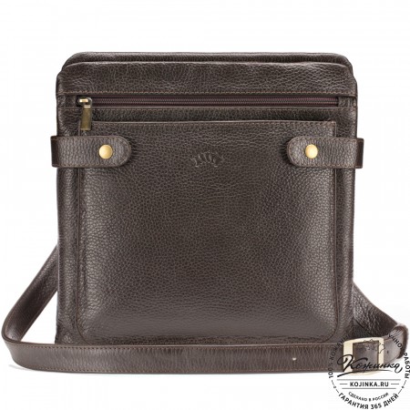 Кожаная сумка "Гарольд" (тёмно-коричневая)