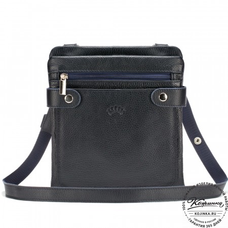 Кожаная сумка "Феликс" (темно-синяя) 