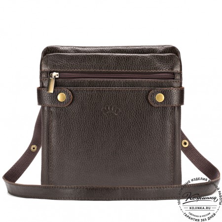 Кожаная сумка "Феликс" (тёмно-коричневая) 