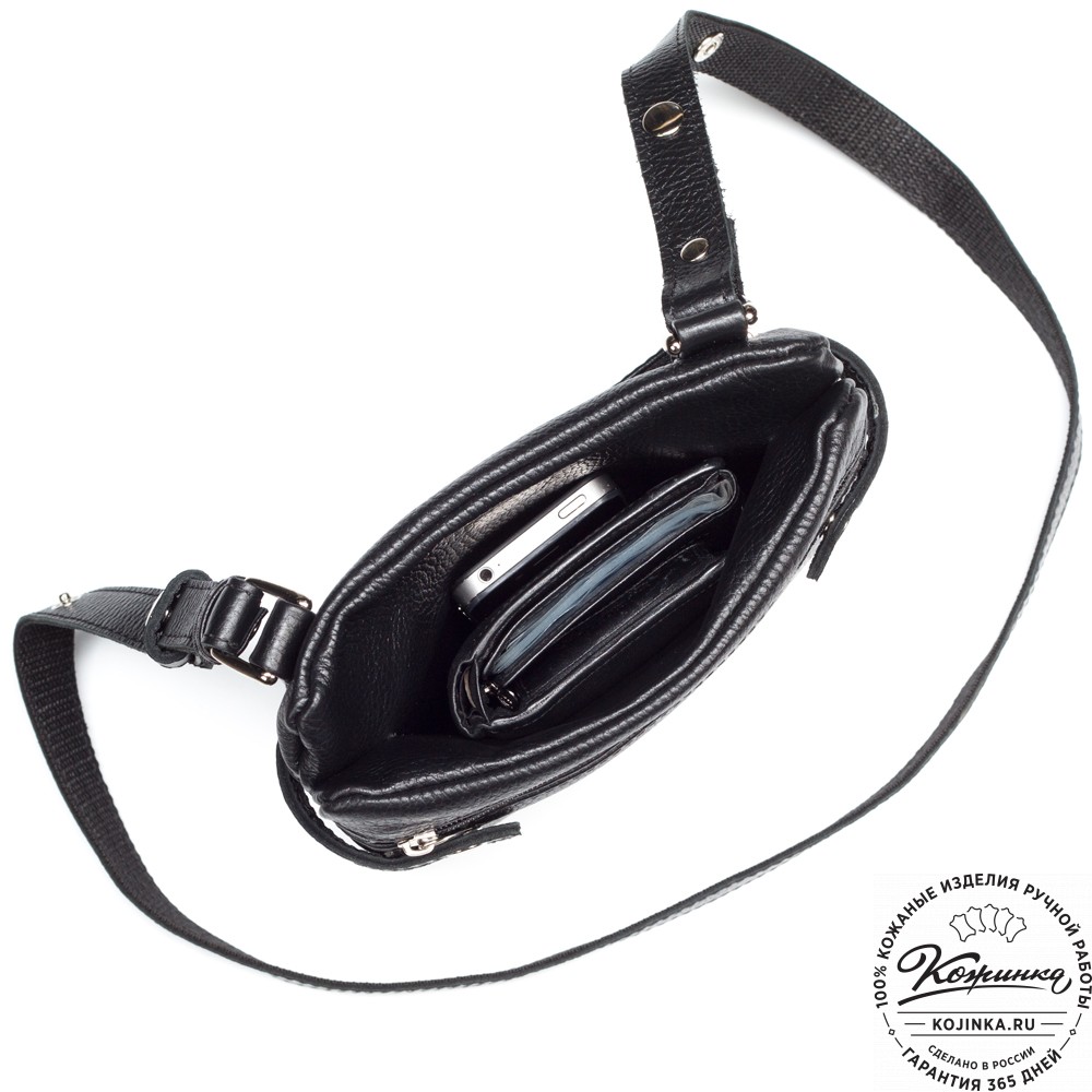 Кожаная сумка "Феликс" (чёрная) 