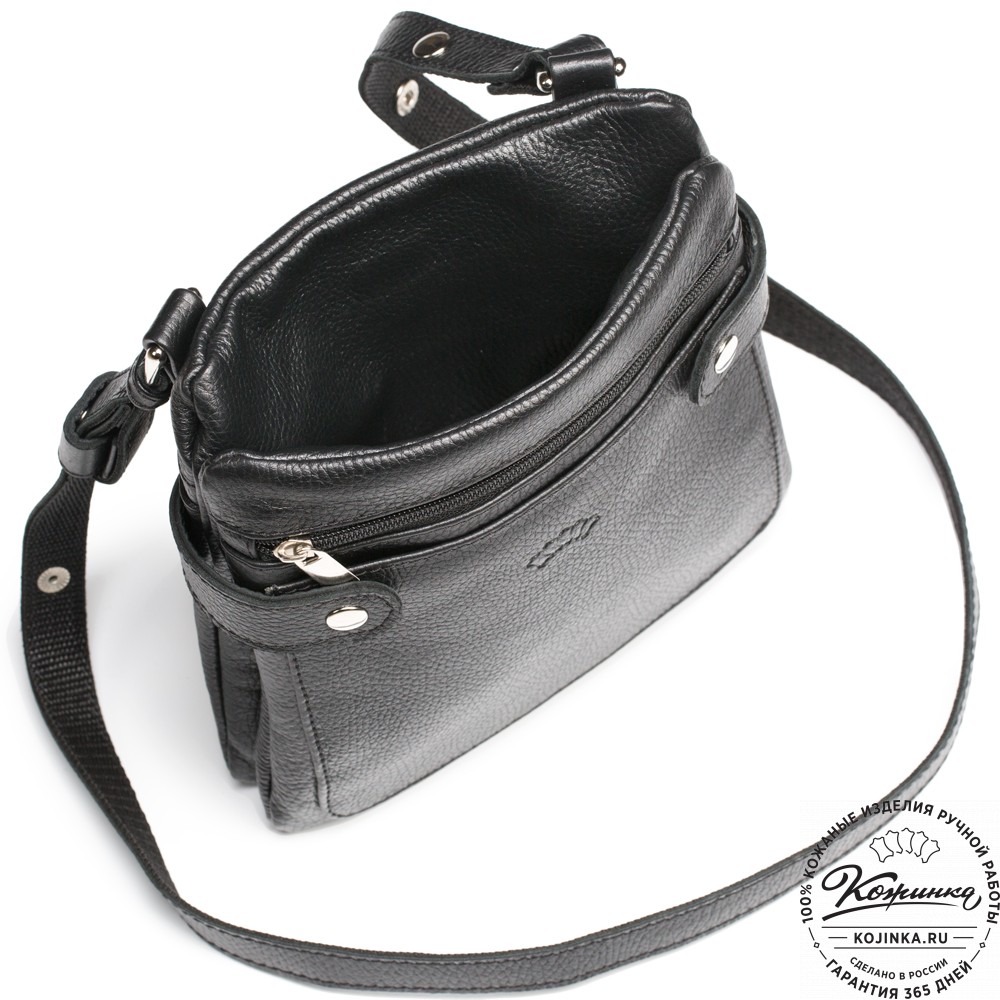 Кожаная сумка "Феликс" (чёрная) 
