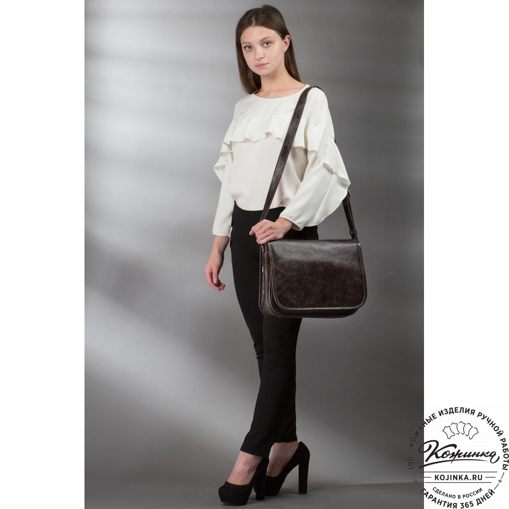 Кожаная сумка "Риана" (чёрная)