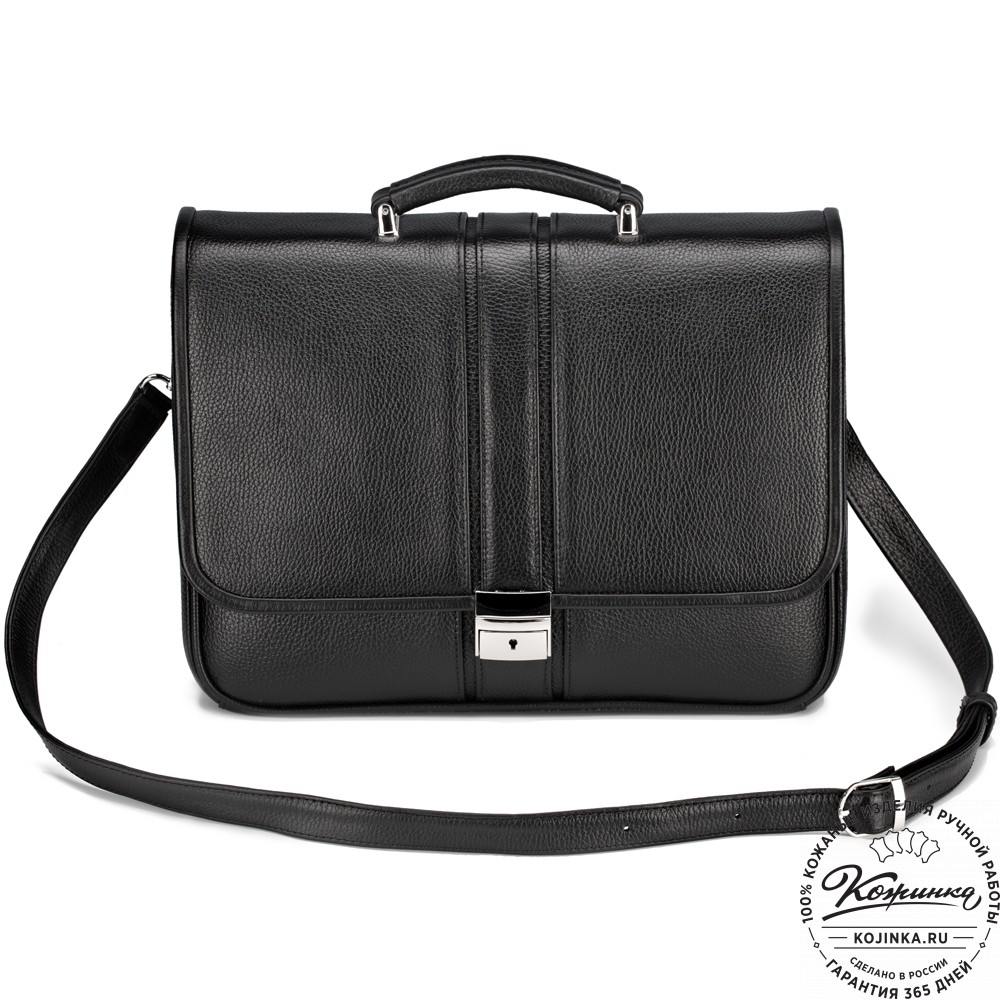 Кожаный портфель "Салерно" (черный)