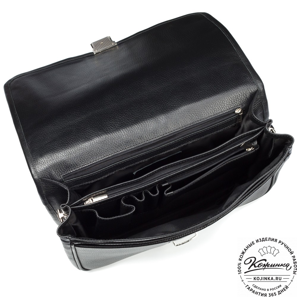Кожаный портфель "Салерно" (черный)
