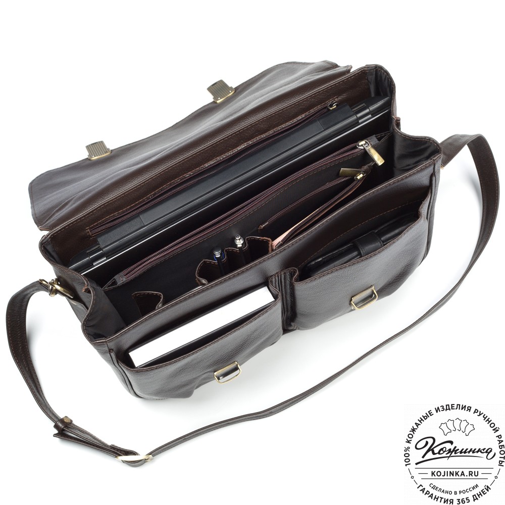 Кожаный портфель "Джозеф" (тёмно-коричневый)