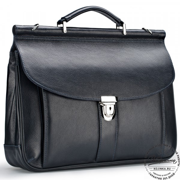 Кожаный портфель "Руби" (синий). фото 1