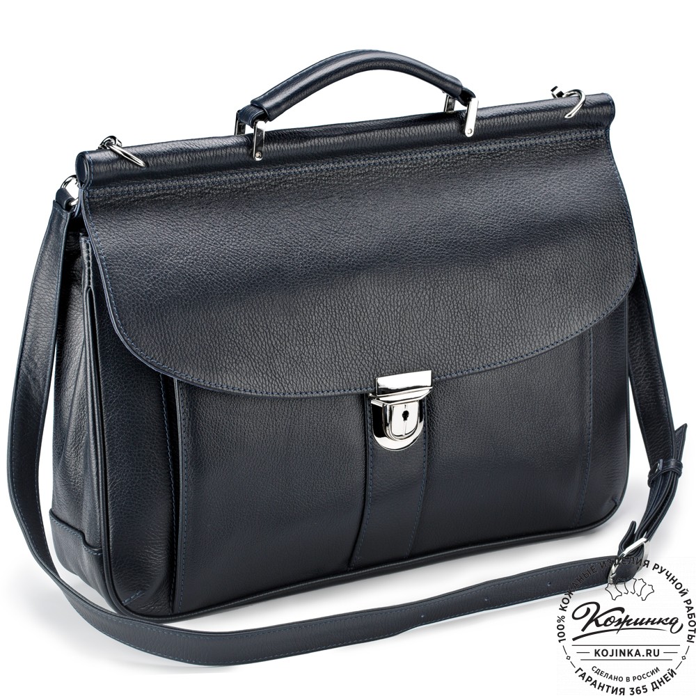 Кожаный портфель "Руби" (синий)