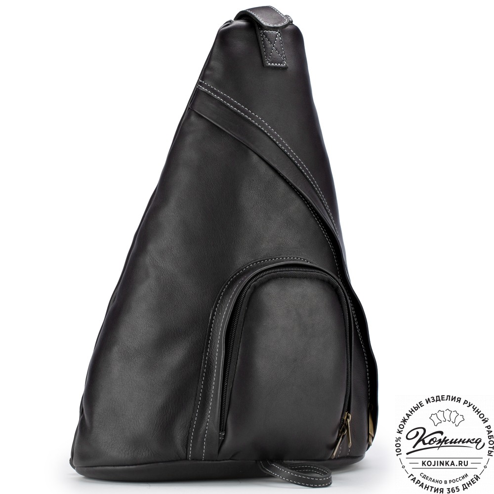 Кожаный рюкзак "Фобос" (чёрный)