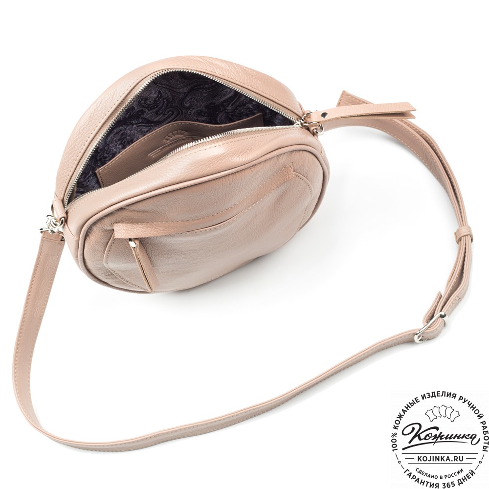 Женская кожаная сумка "Дарья" (пудра)
