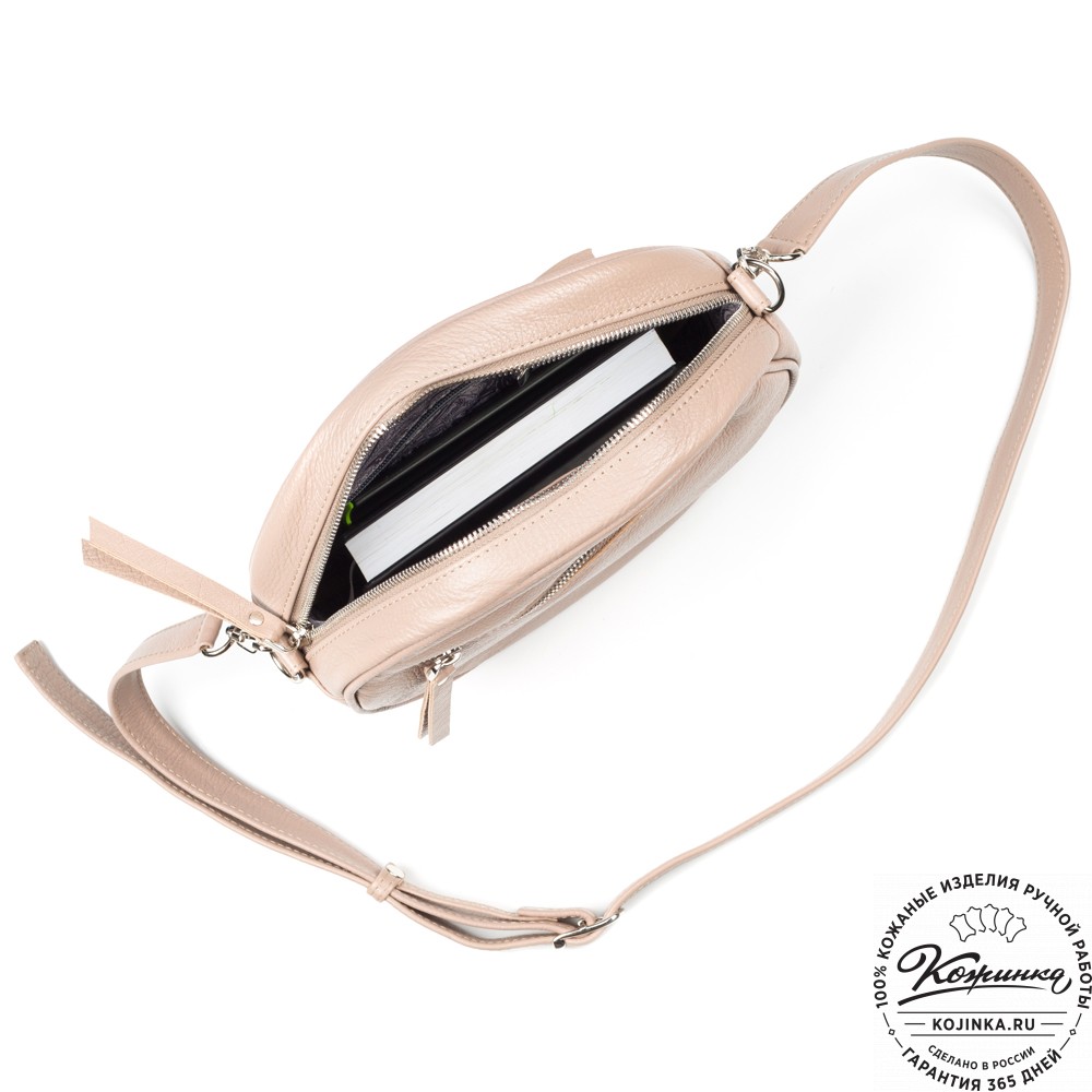 Женская кожаная сумка "Дарья" (пудра)