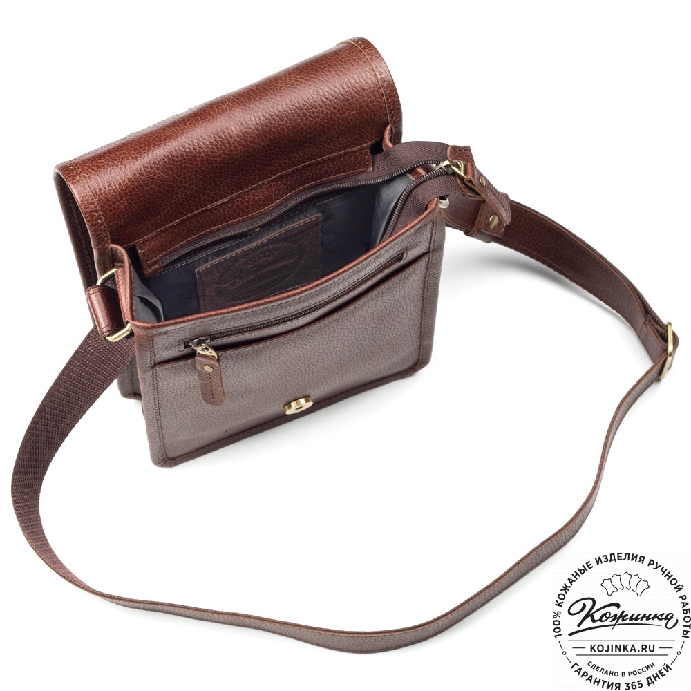 Кожаная сумка "Митчел мини" (светло-коричневая)