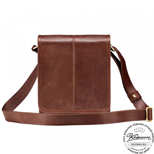 Кожаная сумка "Митчел мини" (светло-коричневая). фото 1