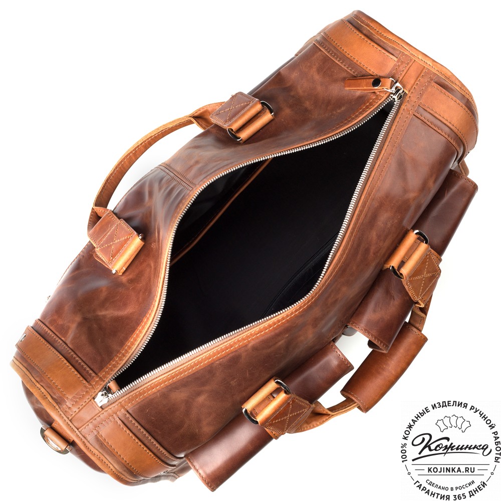 Кожаная дорожная сумка "Балтимор" (коричневый  воск)
